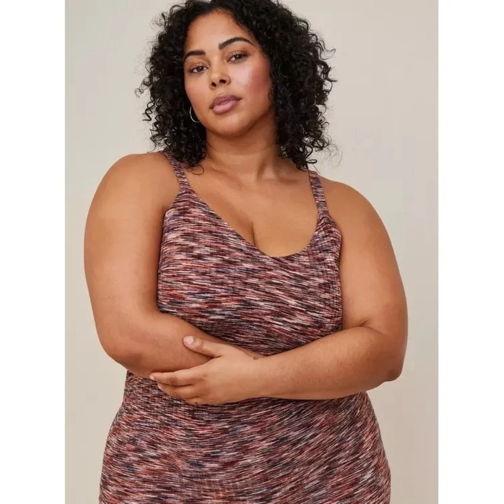 TORRID Multicolor Knit Lightweight Spacedye Casual Tank Midi‎ Dress Size 3X - Picture 2 of 11